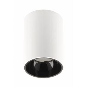 Ceiling luminaire housing ARIES, PC, 73x105mm, IP20, max. 20 W, round, white/black