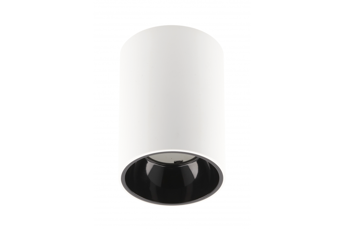 Ceiling luminaire housing ARIES, PC, 73x105mm, IP20, max. 20 W, round, white/black