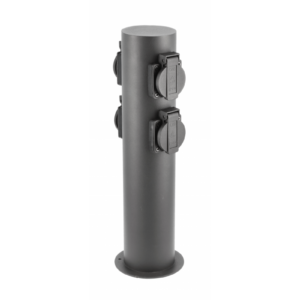 Garden post CORTA, IP54, 4*Schucko sockets, max. 3500W, post 360 mm, graphite
