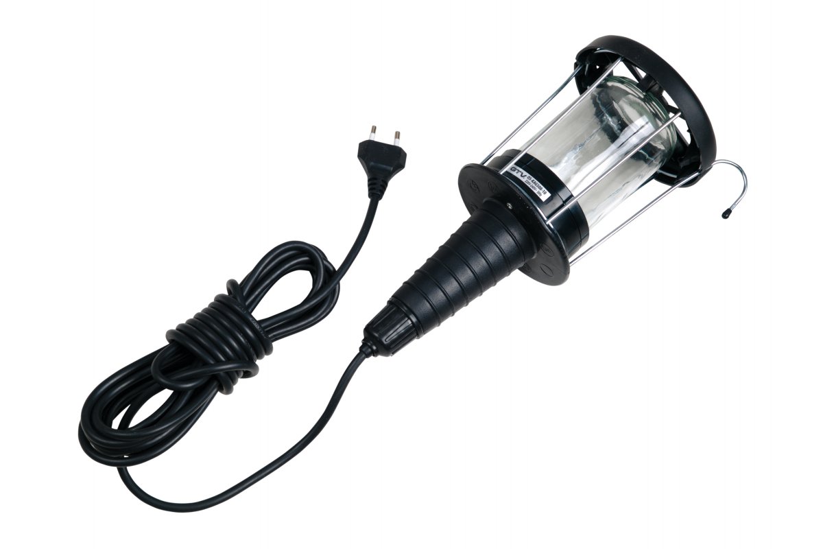 Portable luminaire for E27 lamps, max. 60 W, IP20, rubber, cable 5m