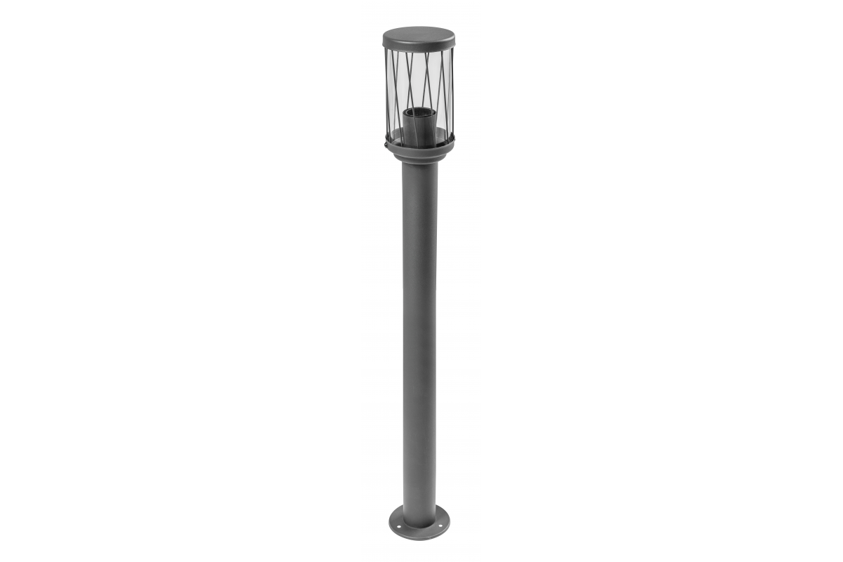 Garden luminaire KERTA, E27, max. 12 W, IP44, graphite, post 800 mm