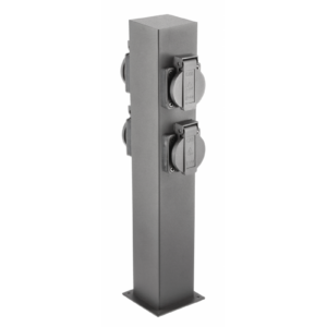 Garden post LARGO, IP54, 4*Schucko sockets, max. 3500W, post 360 mm, graphite
