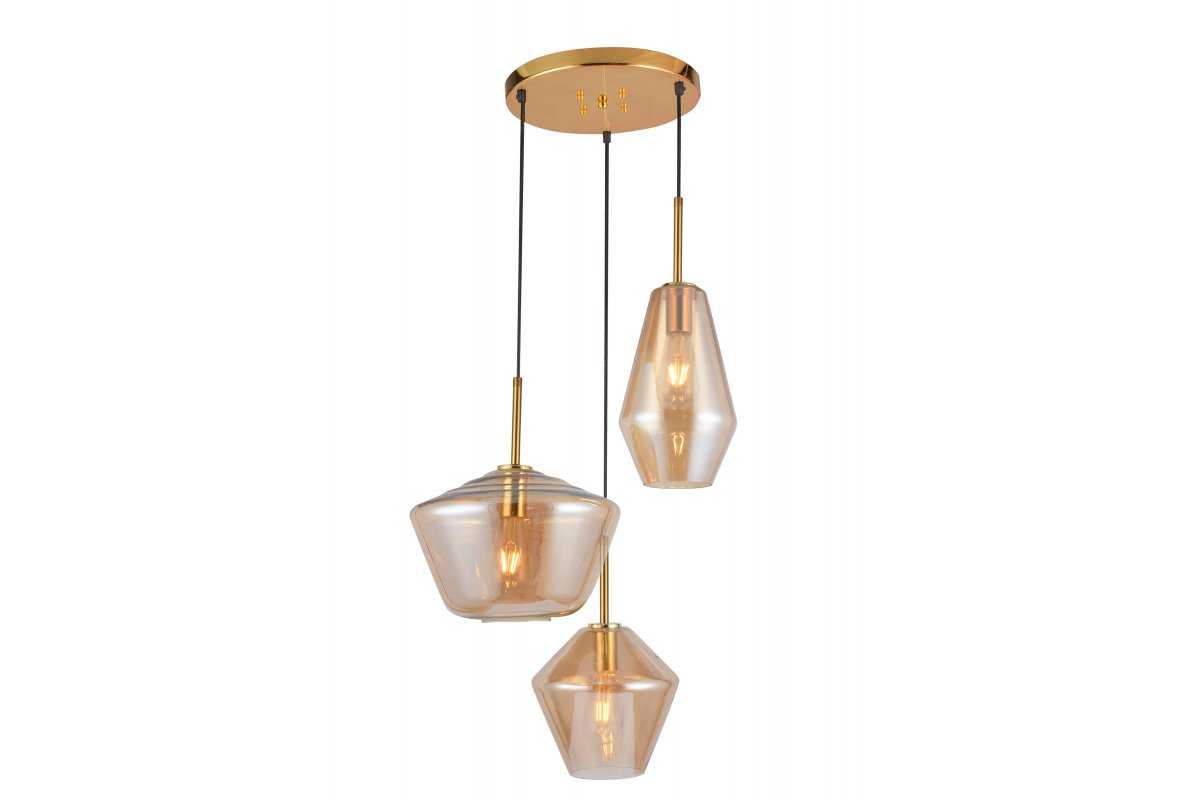 Ceiling fixture LIME 3P,7993,AC220-240V,50/60Hz,3*E27, IP20, Diameter 35 CM,triple, gold