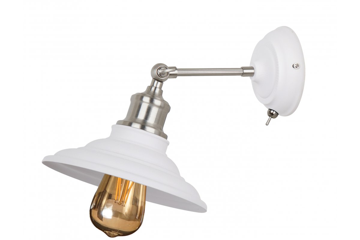 Wall Fixture LORET+ with switch,8267,AC220-240V,50/60Hz,1*E27,max.40W, Diameter20cm, single, white