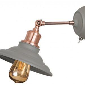 Wall Fixture LORET+ with switch,8229,AC220-240V,50/60Hz,1*E27,max.40W, Diameter20cm, single, grey