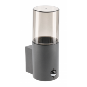Facade luminaire MEDIO with motion sensor, E27, max. 15 W, IP54, graphite