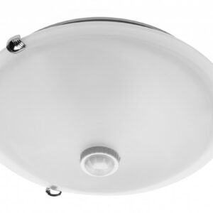 Luminaire with motion sensor, for E27 lamps, 2xE27 max. 40 W, AC220-240V, milky diffuser, IP20, 360⁰