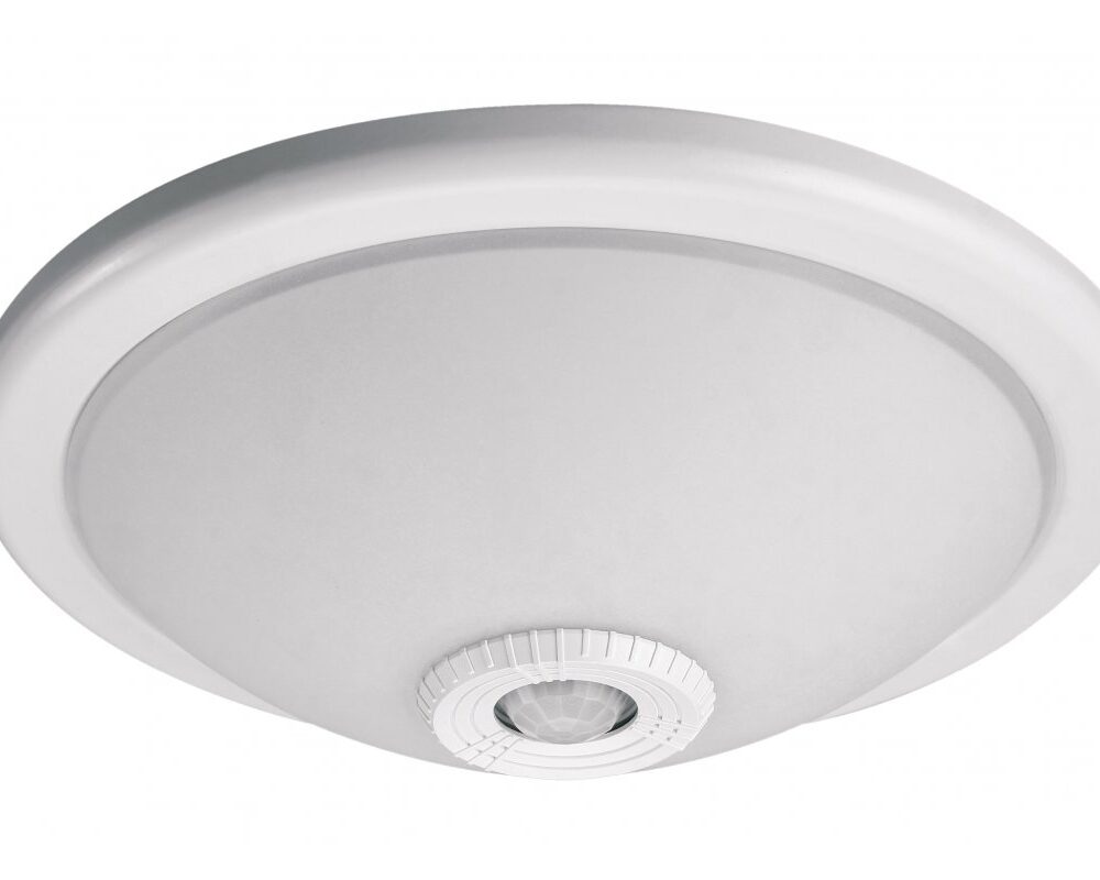 Luminaire VIZELA with motion sensor, for E27 lamps, 2xE27 max. 40 W, AC220-240V, translucent diffuser, IP20, 360⁰