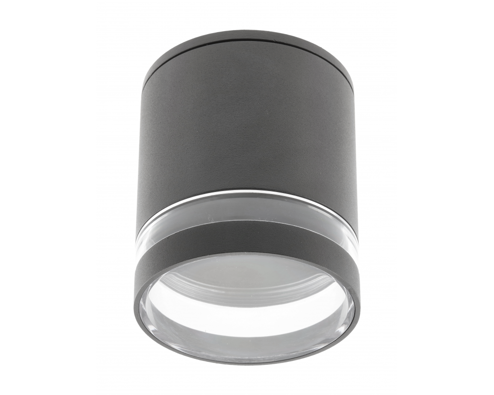 Ceiling luminaire RIVEN, aluminum, IP54, max. 35 W, round, graphite