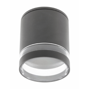 Ceiling luminaire RIVEN, aluminum, IP54, max. 35 W, round, graphite