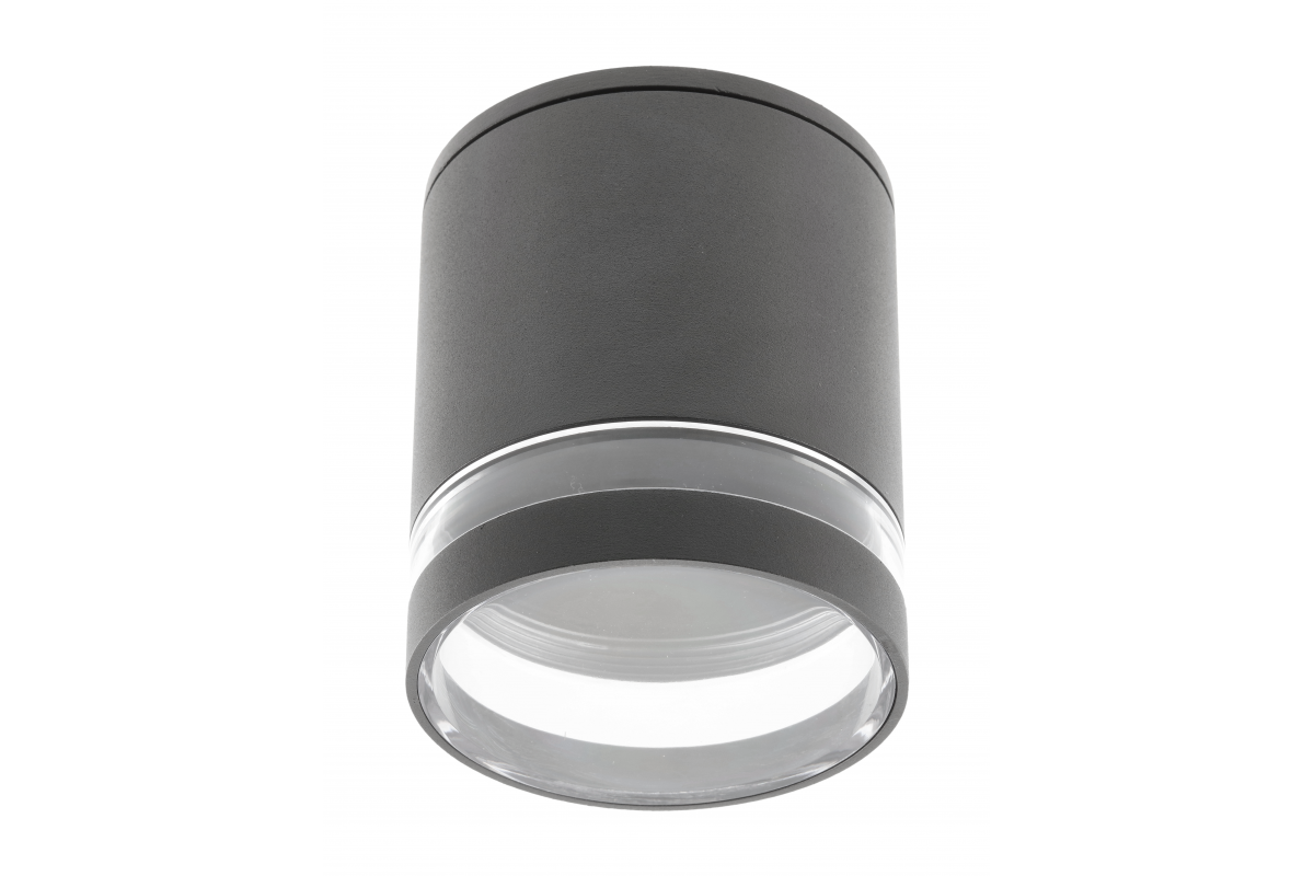 Ceiling luminaire RIVEN, aluminum, IP54, max. 35 W, round, graphite