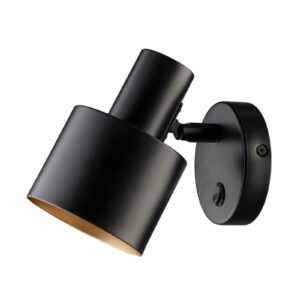 Wall luminaire SELVIA II with on, 3446, max250V, 50/60Hz, 1*E14, max.25 W, IP20, avg. 10 cm, black/gold