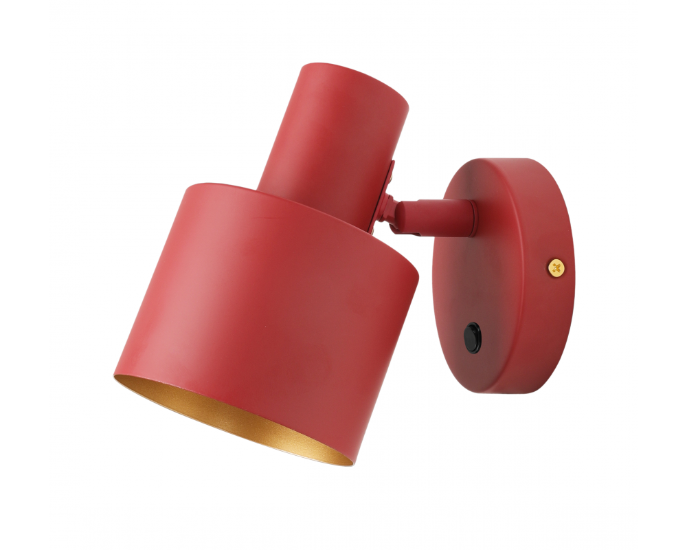 Wall luminaire SELVIA II with on, 6096, max250V, 50/60Hz, 1*E14, max.25 W, IP20, dia.10 cm, red