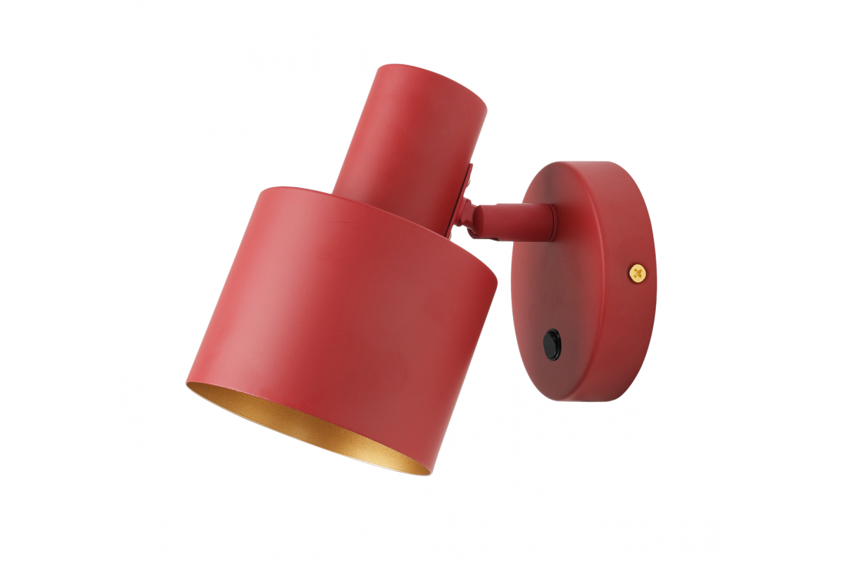 Wall luminaire SELVIA II with on, 6096, max250V, 50/60Hz, 1*E14, max.25 W, IP20, dia.10 cm, red