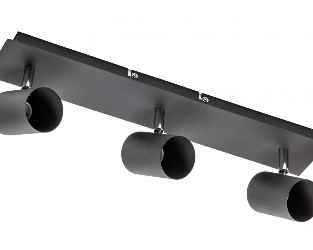 Ceiling luminaire VENETO, IP20, max. 3*20 W, GU10, round, black