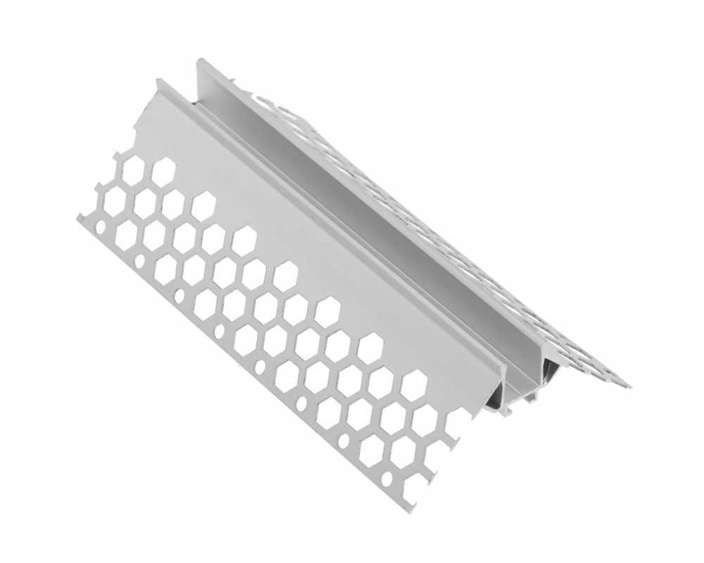 Profile GLAX for LED strip, for drywall, external corner, not anodized