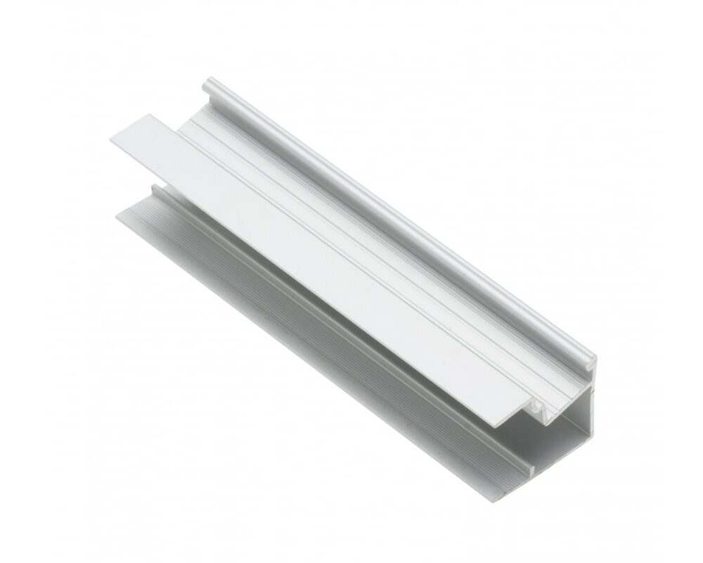 LED aluminum profile plinth narrow, studded GLAX silver PLATE 19mm L= 3007 mm