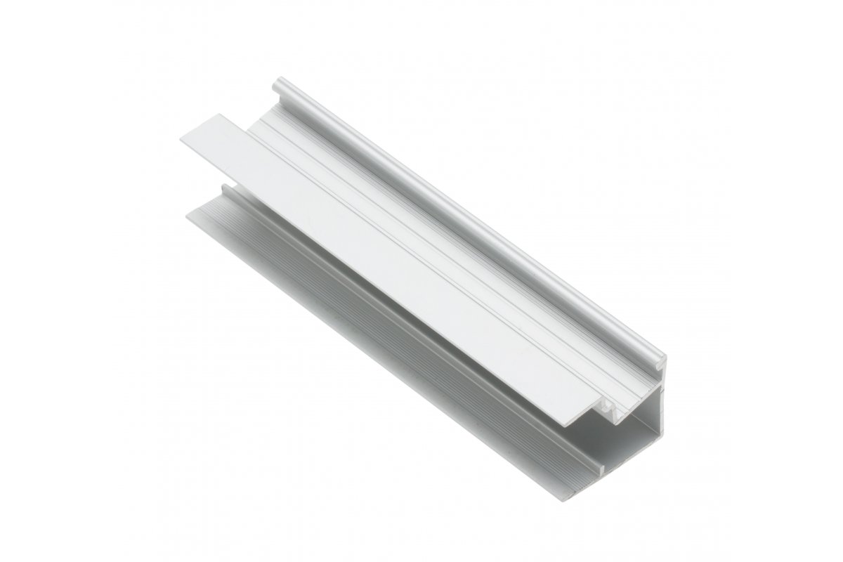 LED aluminum profile plinth narrow, studded GLAX silver PLATE 19mm L= 3007 mm