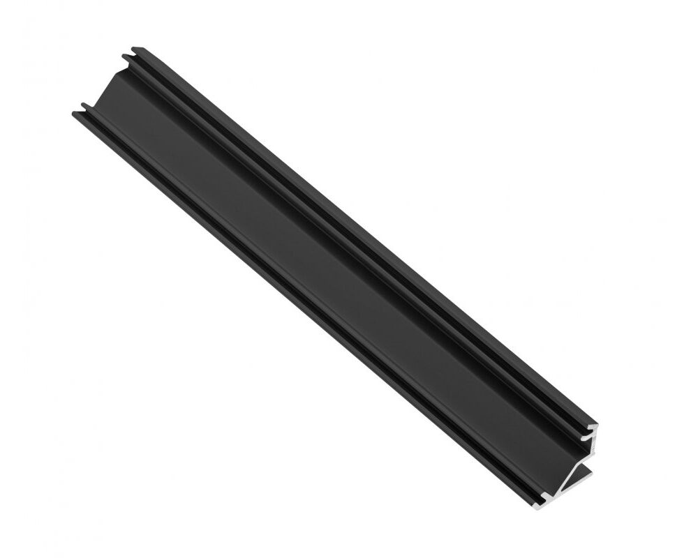 Profile GLAX for LED strip, corner surface-mounted, 3 m, black