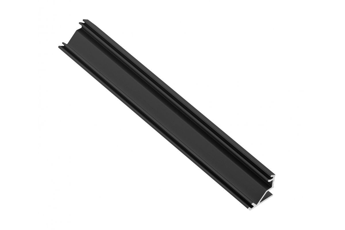 Profile GLAX for LED strip, corner surface-mounted, 3 m, black