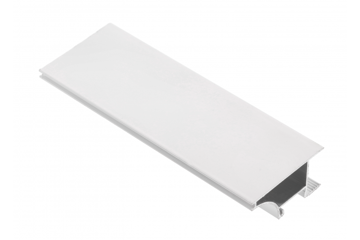 Profile GLAX for LED strip, end, for plate 18 mm, 3 m, white
