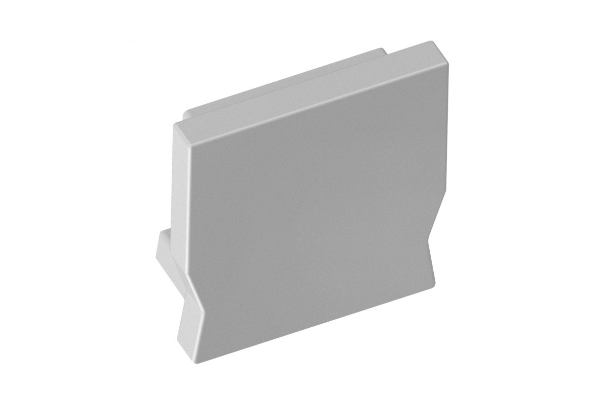 Square plug for surface-mounted profile GLAX MINI, (set of 10 pcs.), gray