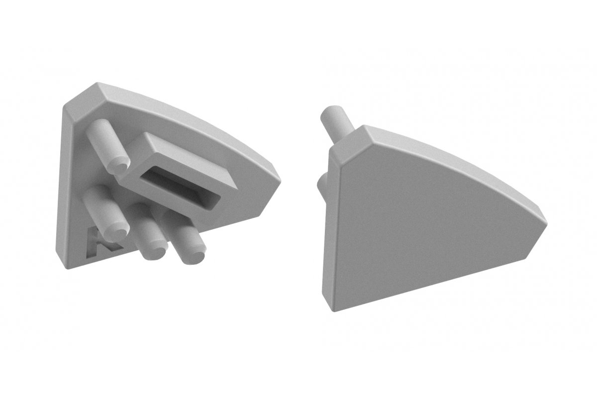 Plug for corner surface-mounted profile GLAX, left 5pcs.+right, (set of 10 pcs.), gray
