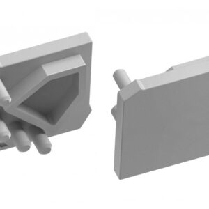 Plug for corner surface-mounted profile GLAX (with triangular diffuser) left 5pcs.+right, (set of 10 pcs.), gray
