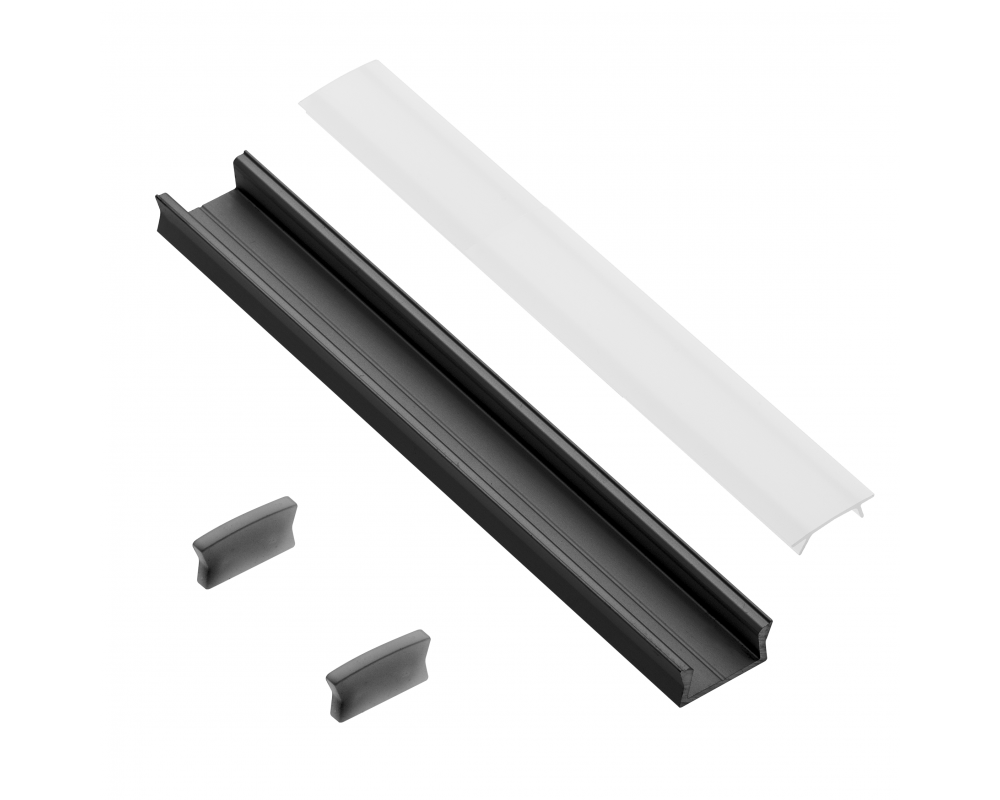 Set GLAX surface-mounted MINI (profile, plugs, diffuser, holders), black