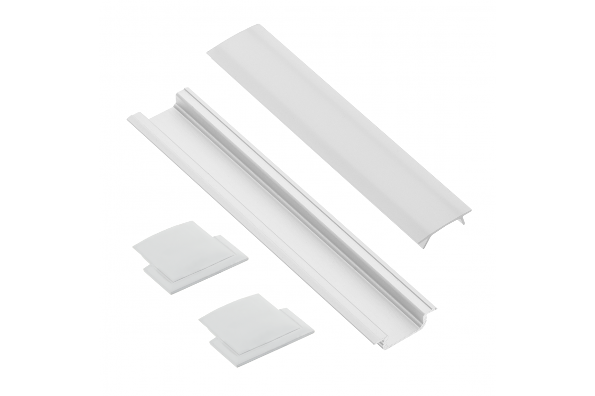 Set GLAX recessed (profile, plugs, diffuser), white