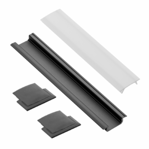 Set GLAX recessed (profile, plugs, diffuser), black