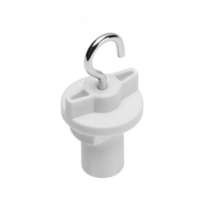 Hook for mounting in track, white