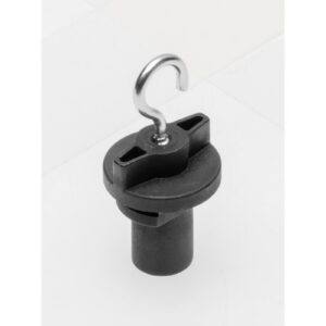 Hook for mounting in track, black