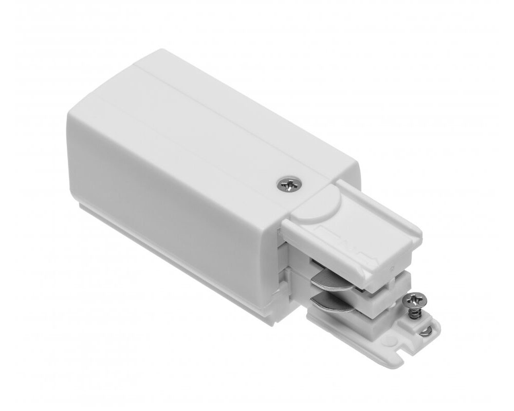 Power supply plug for 3-phase track, right, white