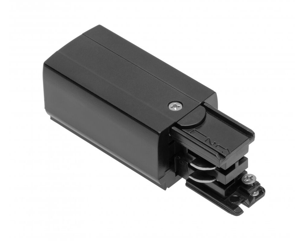 Power supply plug for 3-phase track, right, black