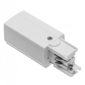 Universal plug for 3-phase track, white