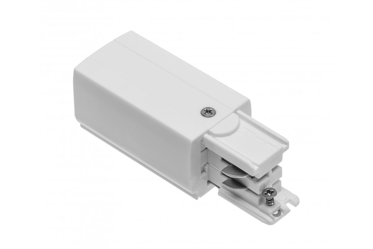 Universal plug for 3-phase track, white