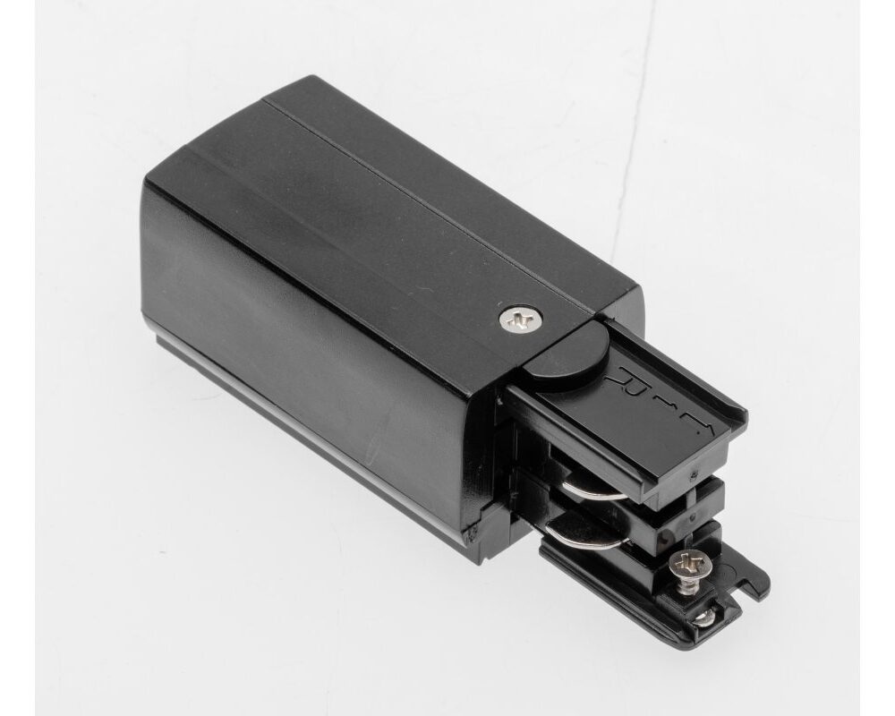 Universal plug for 3-phase track, black