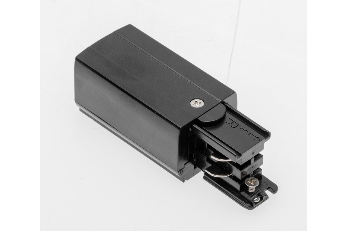 Universal plug for 3-phase track, black