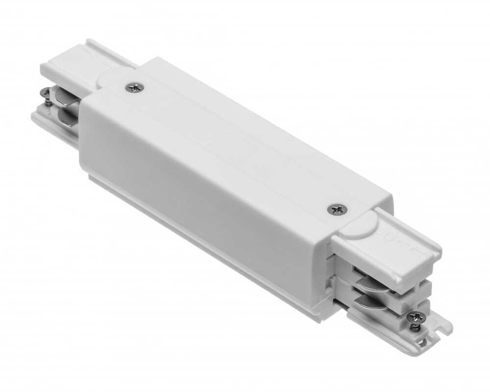 Electrical connector with power supply for 3-phase track, white