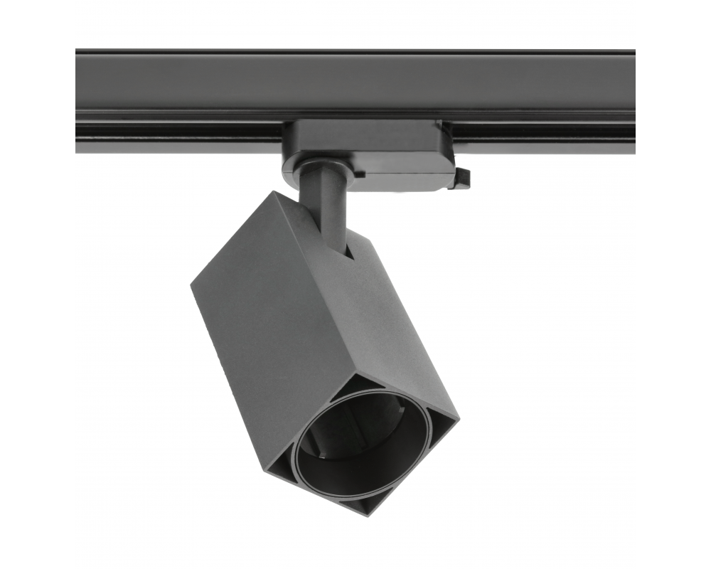 Track luminaire 1-phase LIMA, GU10 Bulb, max. 20 W, AC220-240V, IP20, square, black