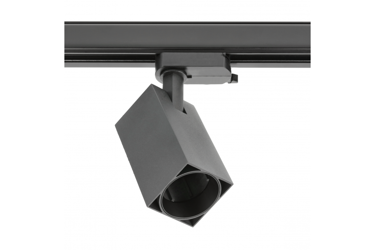 Track luminaire 1-phase LIMA, GU10 Bulb, max. 20 W, AC220-240V, IP20, square, black