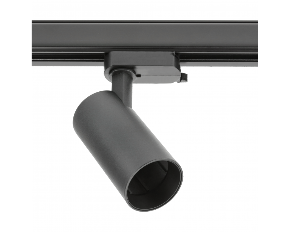 Track luminaire 1-phase LIMA, GU10 Bulb, max. 20 W, AC220-240V, IP20, round, black