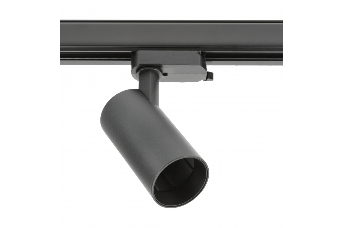 Track luminaire 1-phase LIMA, GU10 Bulb, max. 20 W, AC220-240V, IP20, round, black