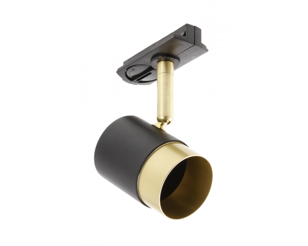 Track luminaire 1-phase ORIO, GU10 Bulb, max. 20 W, AC220-240V, IP20, round, black
