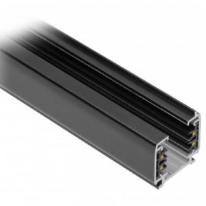 Power supply plug for 3-phase track, left, black