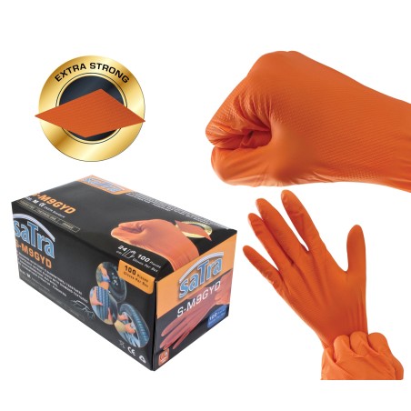DISPOSABLE NITRILE GLOVES WITH DIAMOND TEXTURED M SIZE