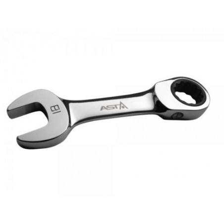 Stubby Ratchet Wrench, Mirror finish Size:18mm
