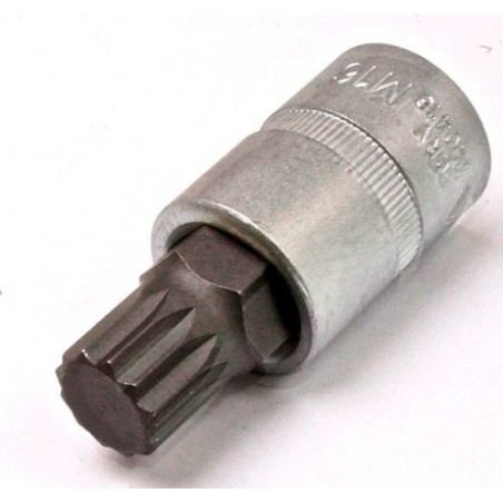 XZN bit socket made of high quality Cr-V steel and S2 steel intended for manual use.