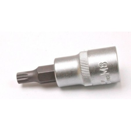 XZN bit socket made of high quality Cr-V steel and S2 steel intended for manual use.